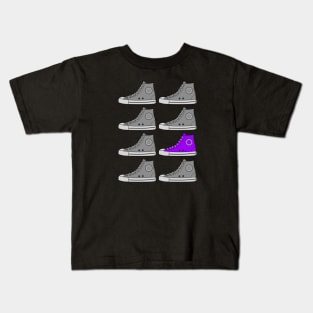 Stand Out From The Crowd | Purple Sneaker Kids T-Shirt